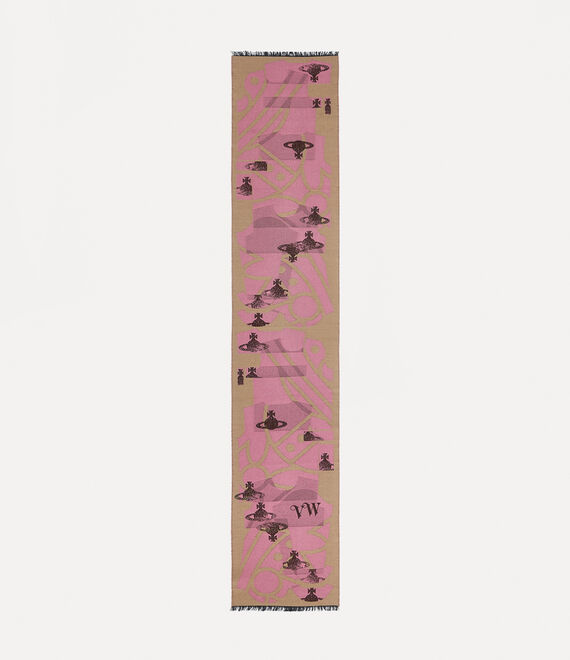 Vivienne Westwood 35X195 POLO ORB JACQUARD SCARF pink